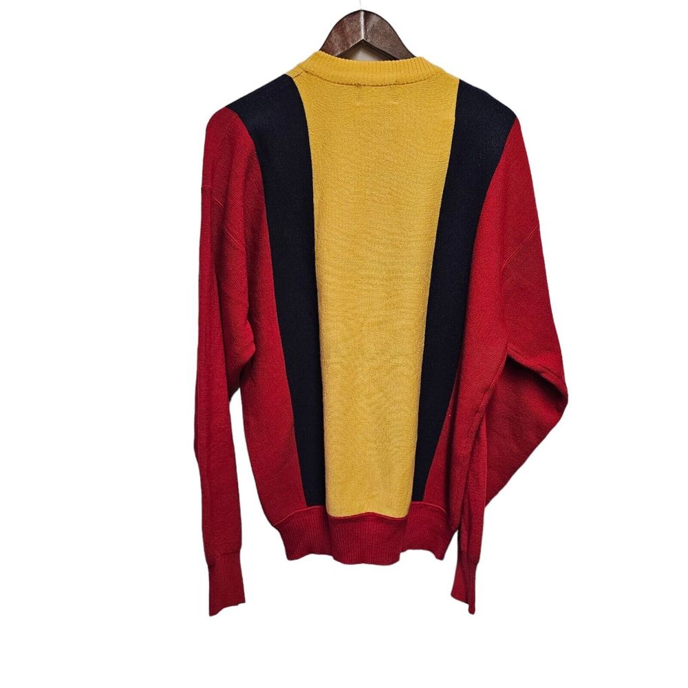 Vintage REGATTA Sweater Ski Club Color Block XL 100% Wool 90's